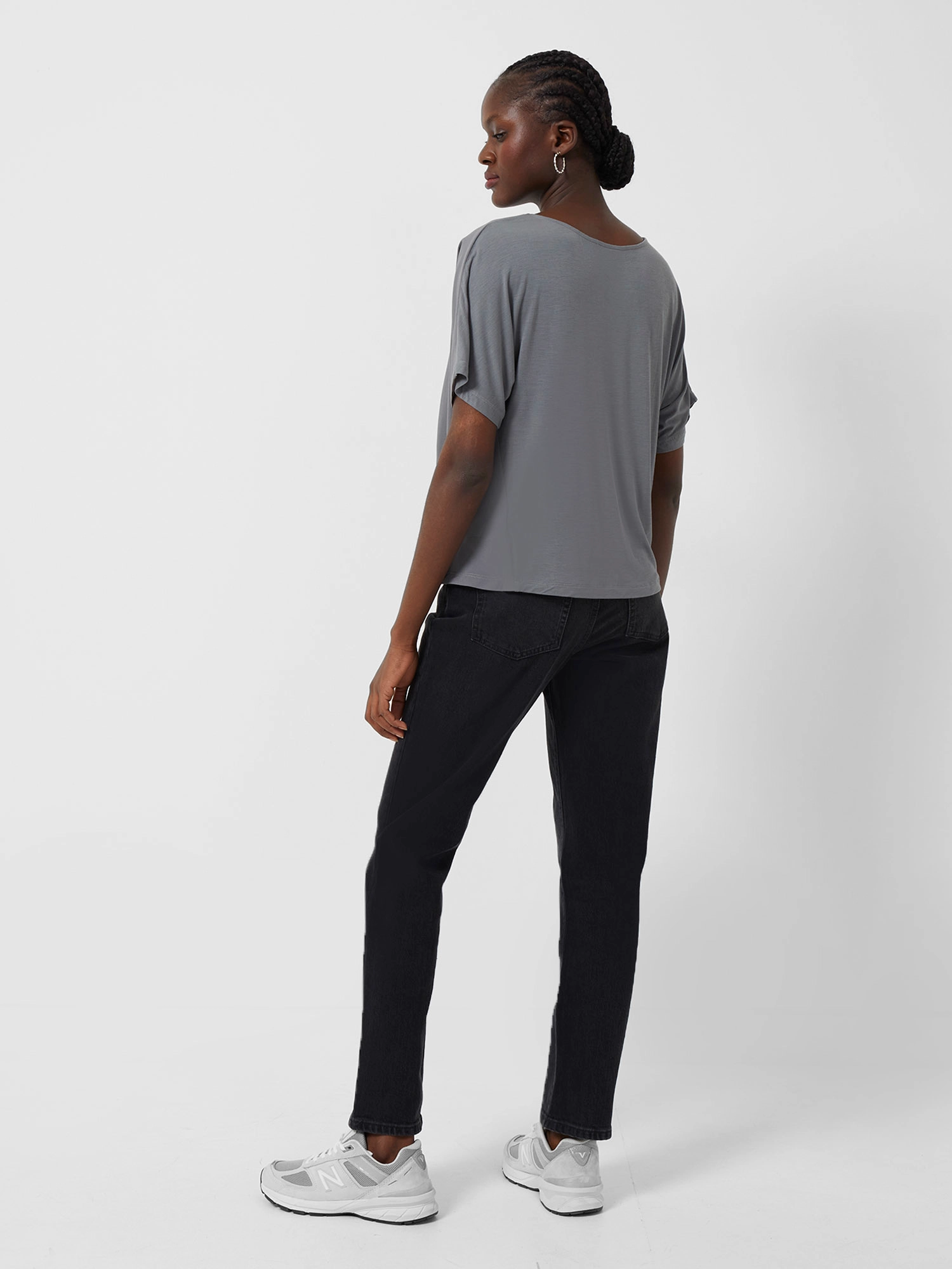 French Connection - AUGUSTA PLEAT PEPLUM HEM TOP - warm graphite - 4