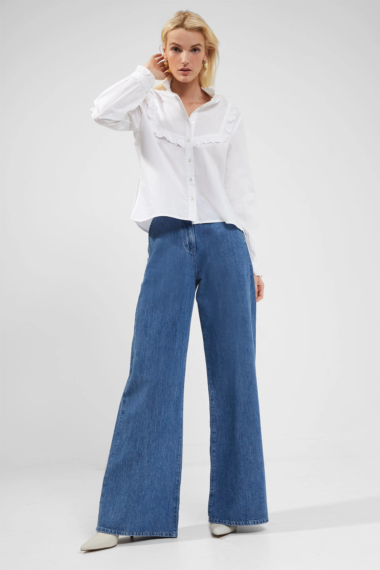French Connection - ZAVES ORGANIC POPLIN RUF BLOUS - summer white - 2