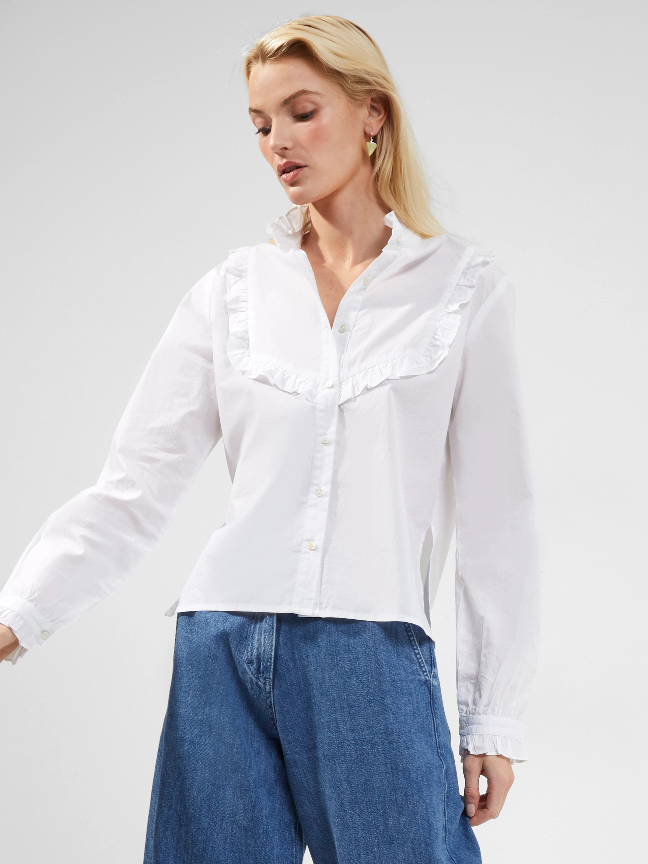 French Connection - ZAVES ORGANIC POPLIN RUF BLOUS - summer white - 3