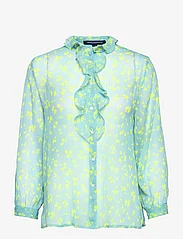 French Connection - BONITA RUFFLE FRONT LS SHIRT - langærmede skjorter - forget me not/sunshn - 0