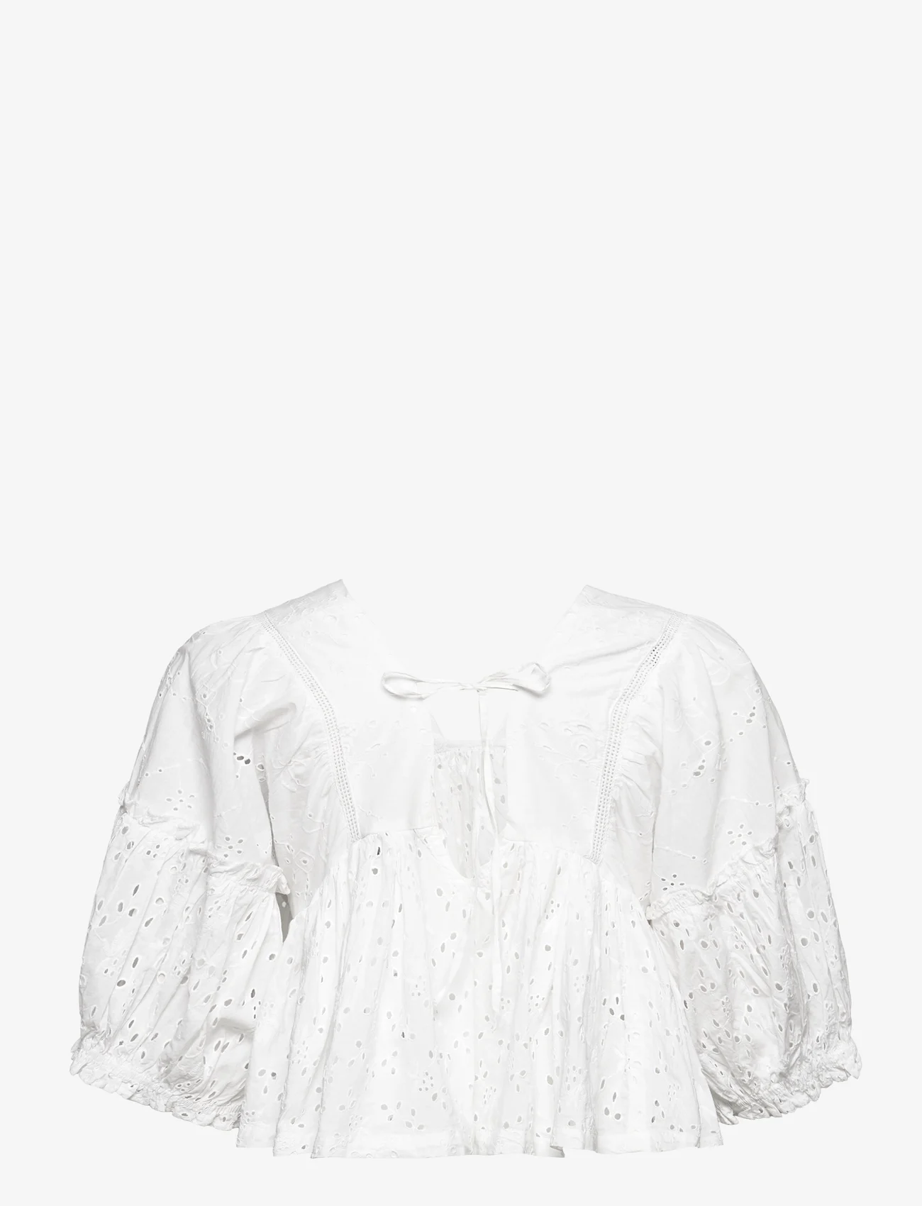 French Connection - ABANA BITON BROIDERIE TOP - nabapluusid - linen white - 1