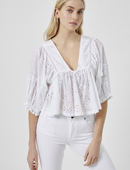 French Connection - ABANA BITON BROIDERIE TOP - t-shirt & tops - linen white - 3
