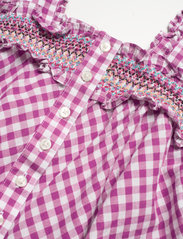 French Connection - ADALHIA GINGHAM SMOCK TOP - t-shirt & tops - vivid viola/line wht - 5