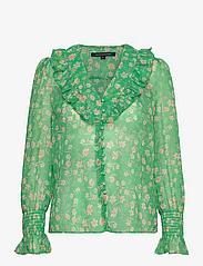 French Connection - CAMILLE HALLIE CRINKLE LS TOP - langærmede bluser - poise green - 0