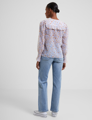 French Connection - CAMILLE HALLIE CRINKLE LS TOP - long-sleeved blouses - summer white multi - 4
