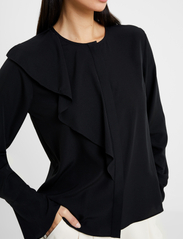 French Connection - CREPE LIGHT ASYMM FRILL SHIRT - pitkähihaiset puserot - blackout - 4