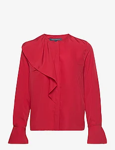 CREPE LIGHT ASYMM FRILL SHIRT, French Connection