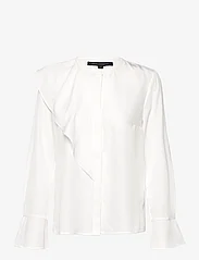 French Connection - CREPE LIGHT ASYMM FRILL SHIRT - långärmade blusar - winter white - 0