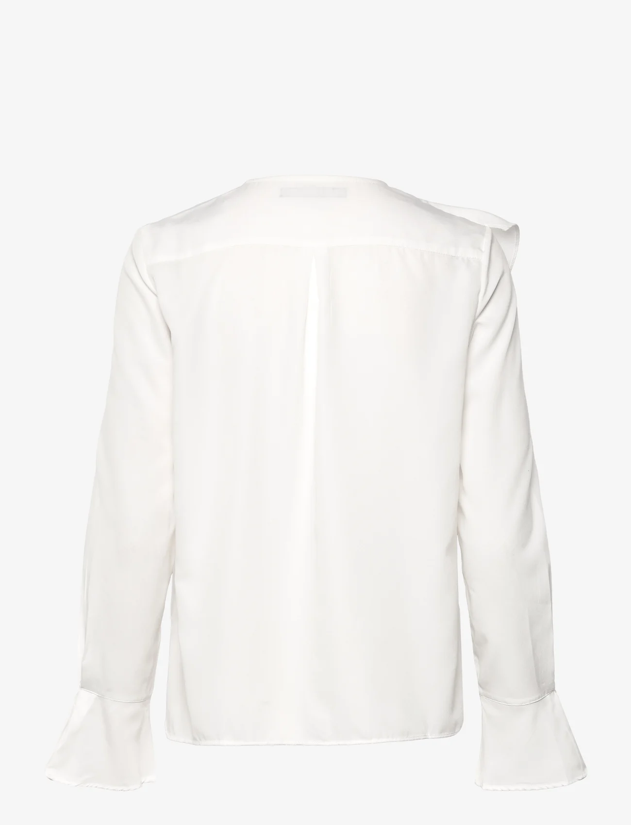 French Connection - CREPE LIGHT ASYMM FRILL SHIRT - långärmade blusar - winter white - 1