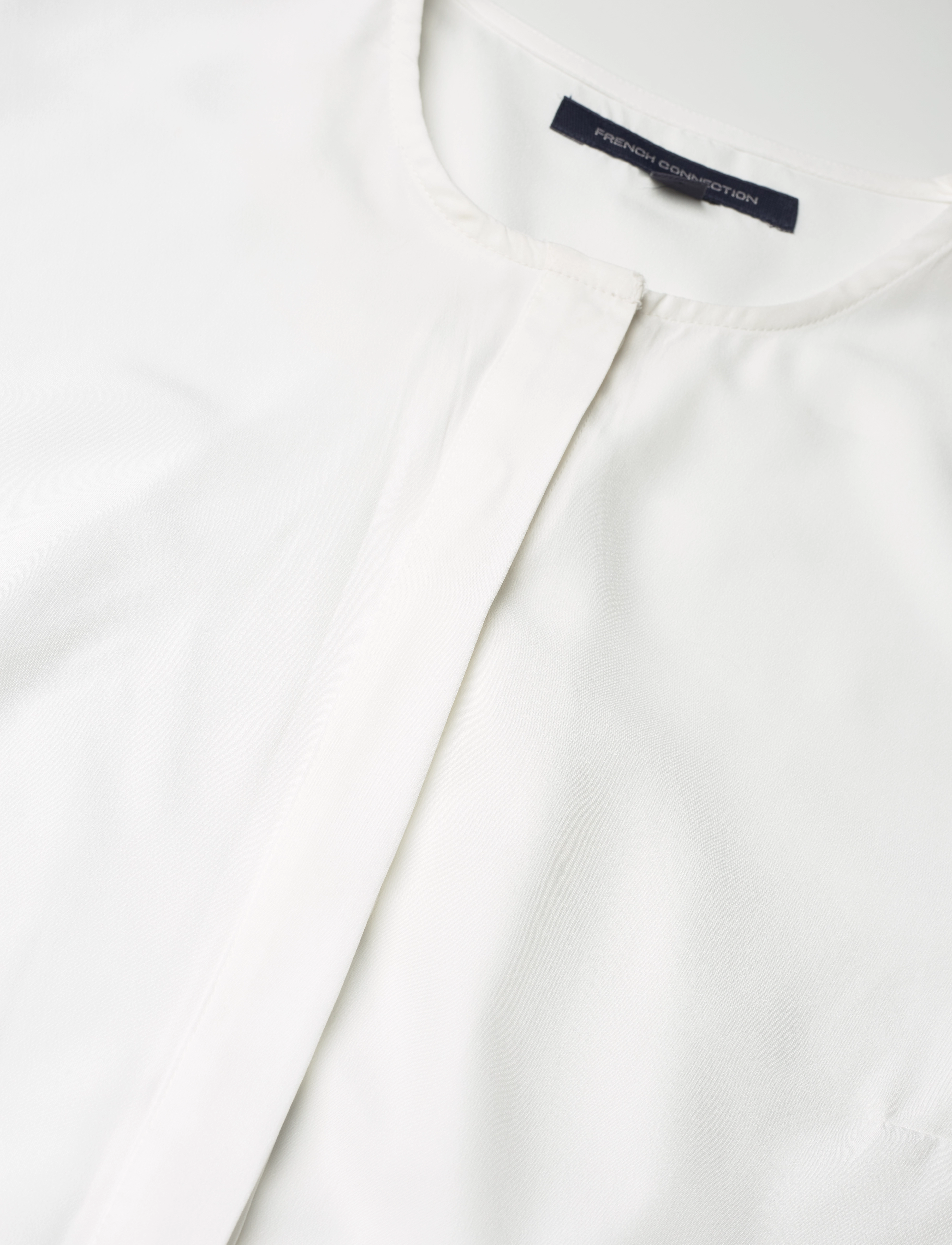 French Connection - CREPE LIGHT ASYMM FRILL SHIRT - winter white - 4