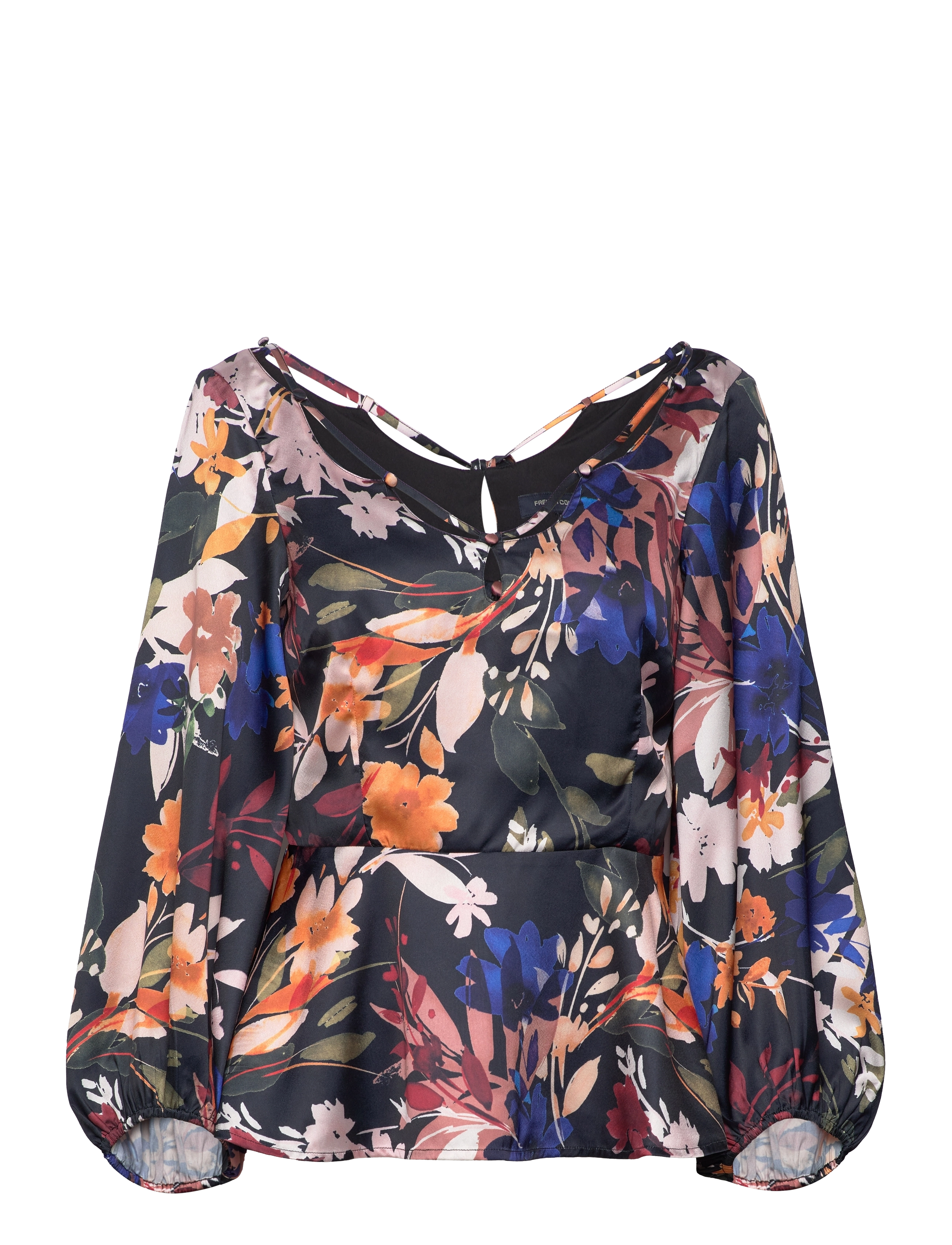 French Connection BROOKE ALEEYA SATIN TOP - Bluser & Skjorter - BLACKOUT / black