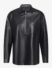 French Connection - CROLENDA PU POPOVER - long-sleeved shirts - blackout - 0