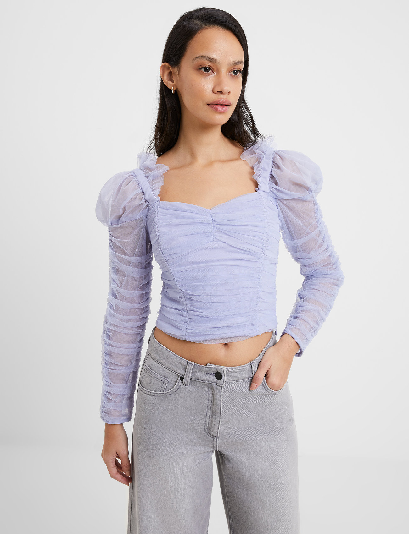 French Connection - EDREA TULLE TOP - blouses met lange mouwen - cosmic sky - 0