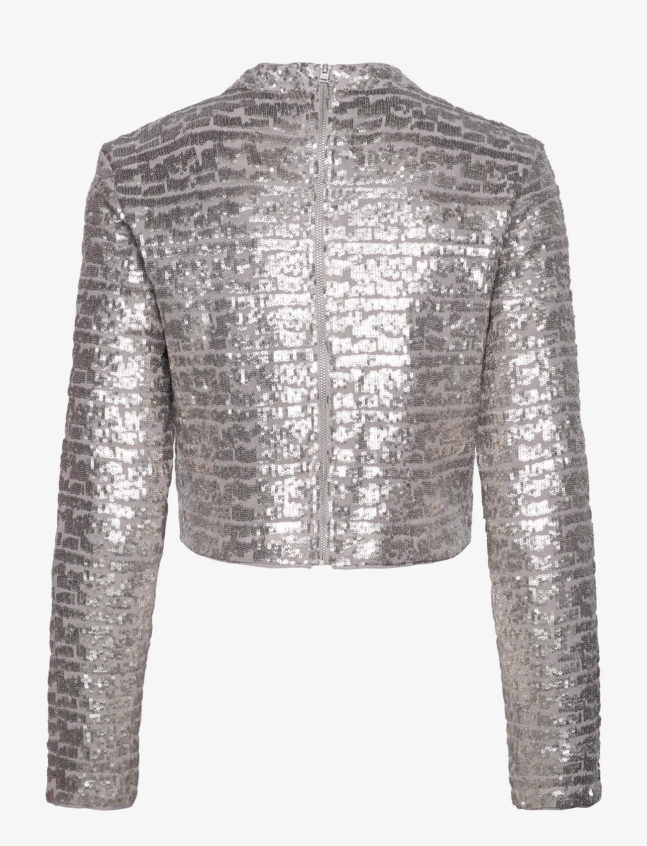 French Connection - ADALYNN SEQUIN TOP - long-sleeved tops - gun metal - 1