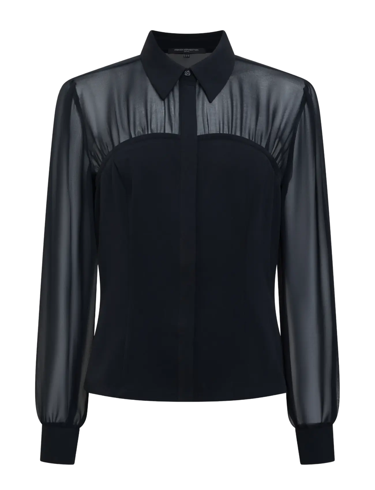 French Connection - AREZZO CORSET SHIRT - långärmade skjortor - black - 1