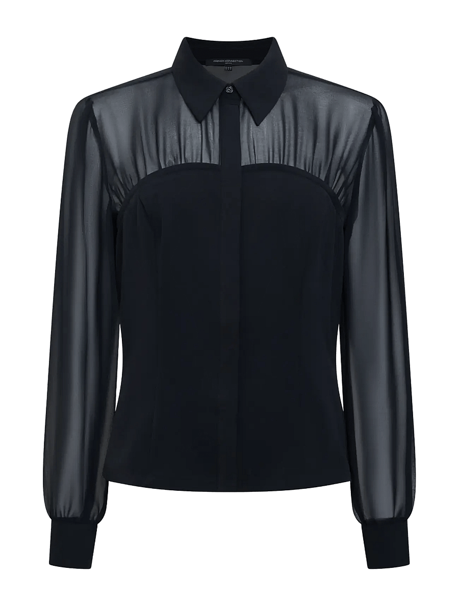 French Connection - AREZZO CORSET SHIRT - långärmade skjortor - black - 1