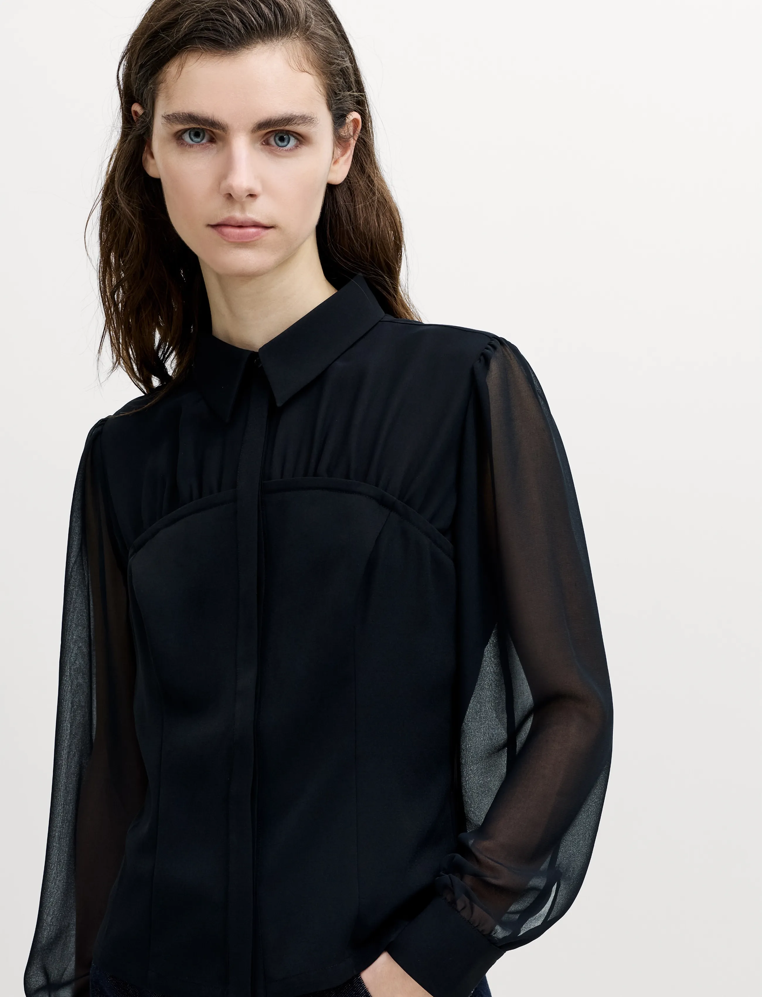 French Connection - AREZZO CORSET SHIRT - långärmade skjortor - black - 2