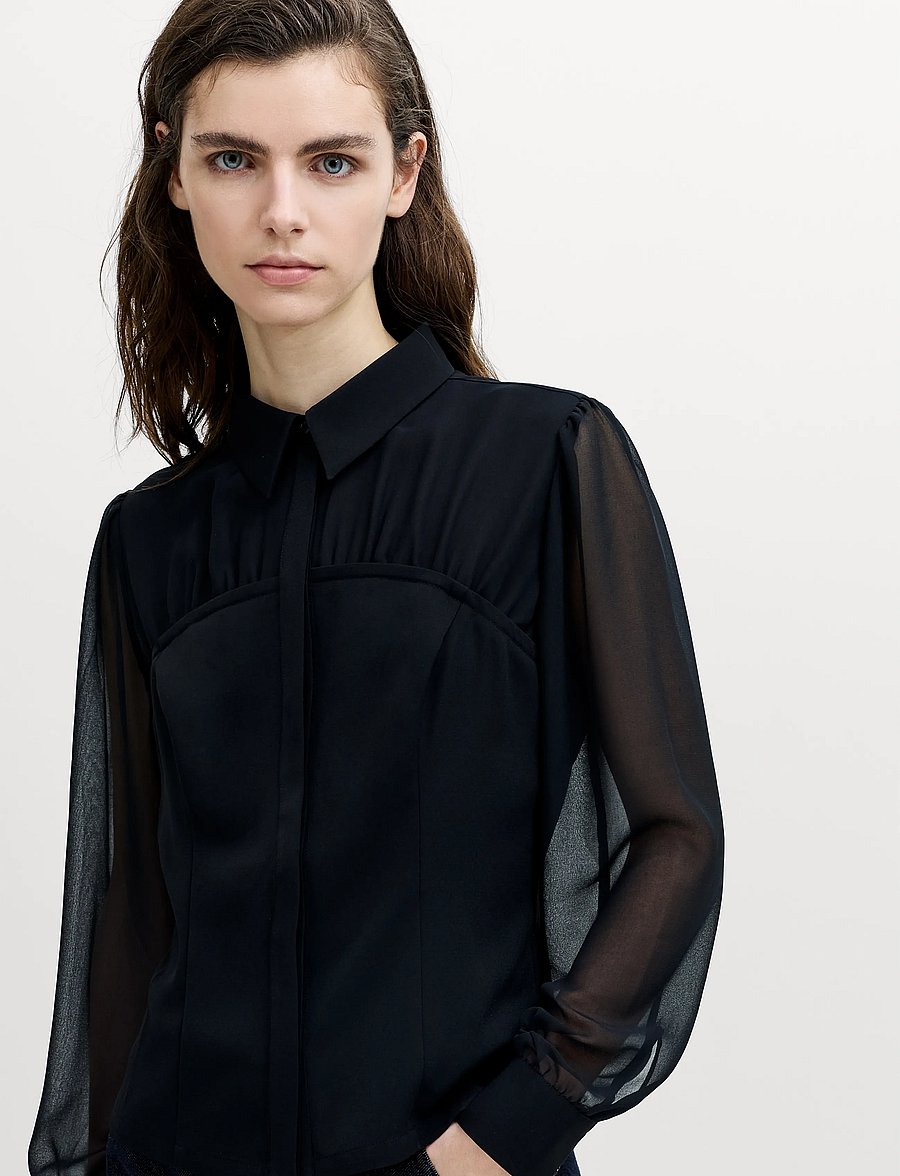 French Connection - AREZZO CORSET SHIRT - långärmade skjortor - black - 2