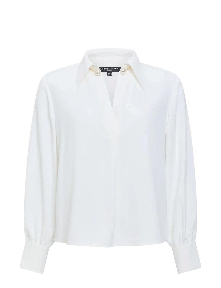 French Connection - AREZZO BALLON SLEEVE SHIRT - långärmade blusar - winter white - 1