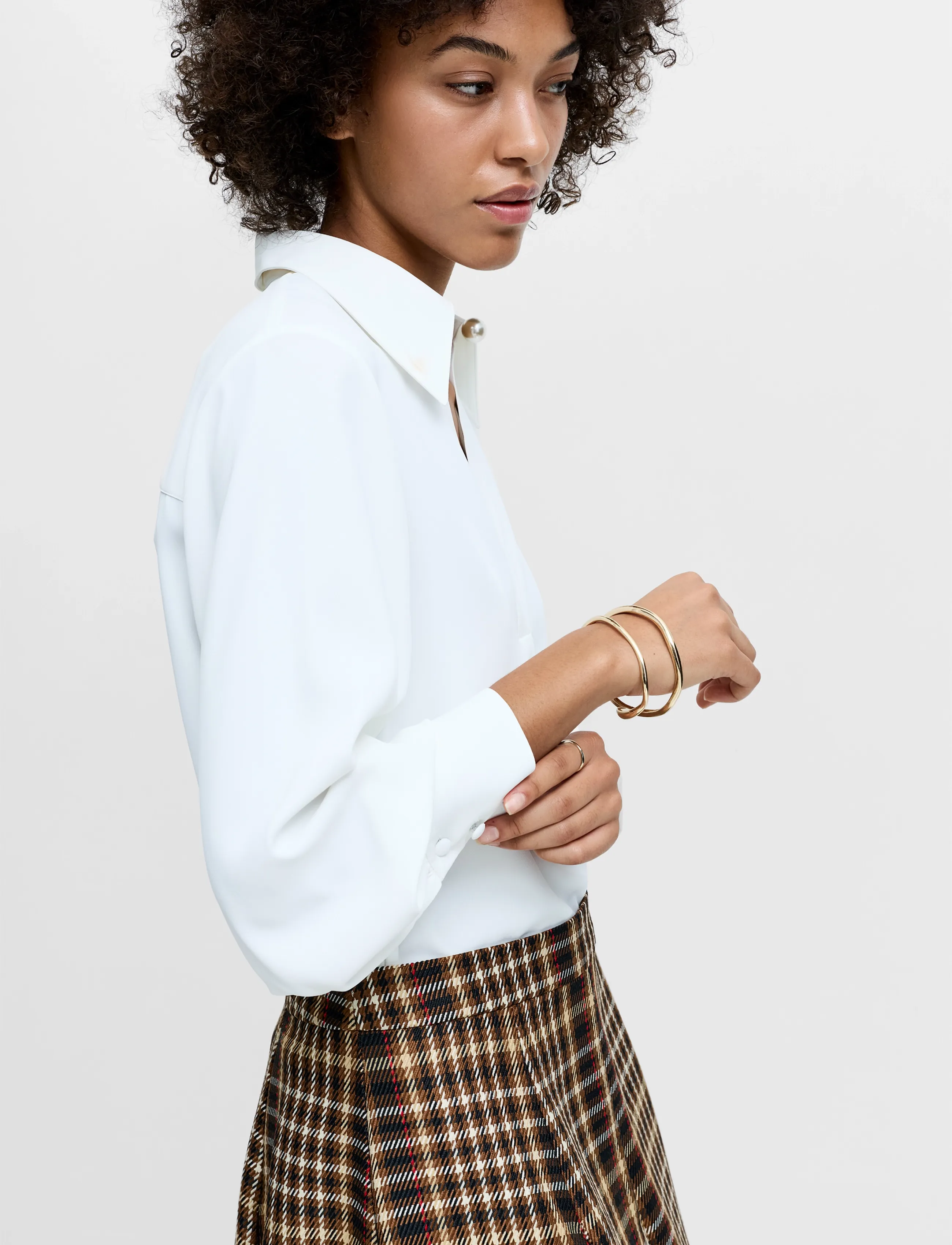 French Connection - AREZZO BALLON SLEEVE SHIRT - långärmade blusar - winter white - 3