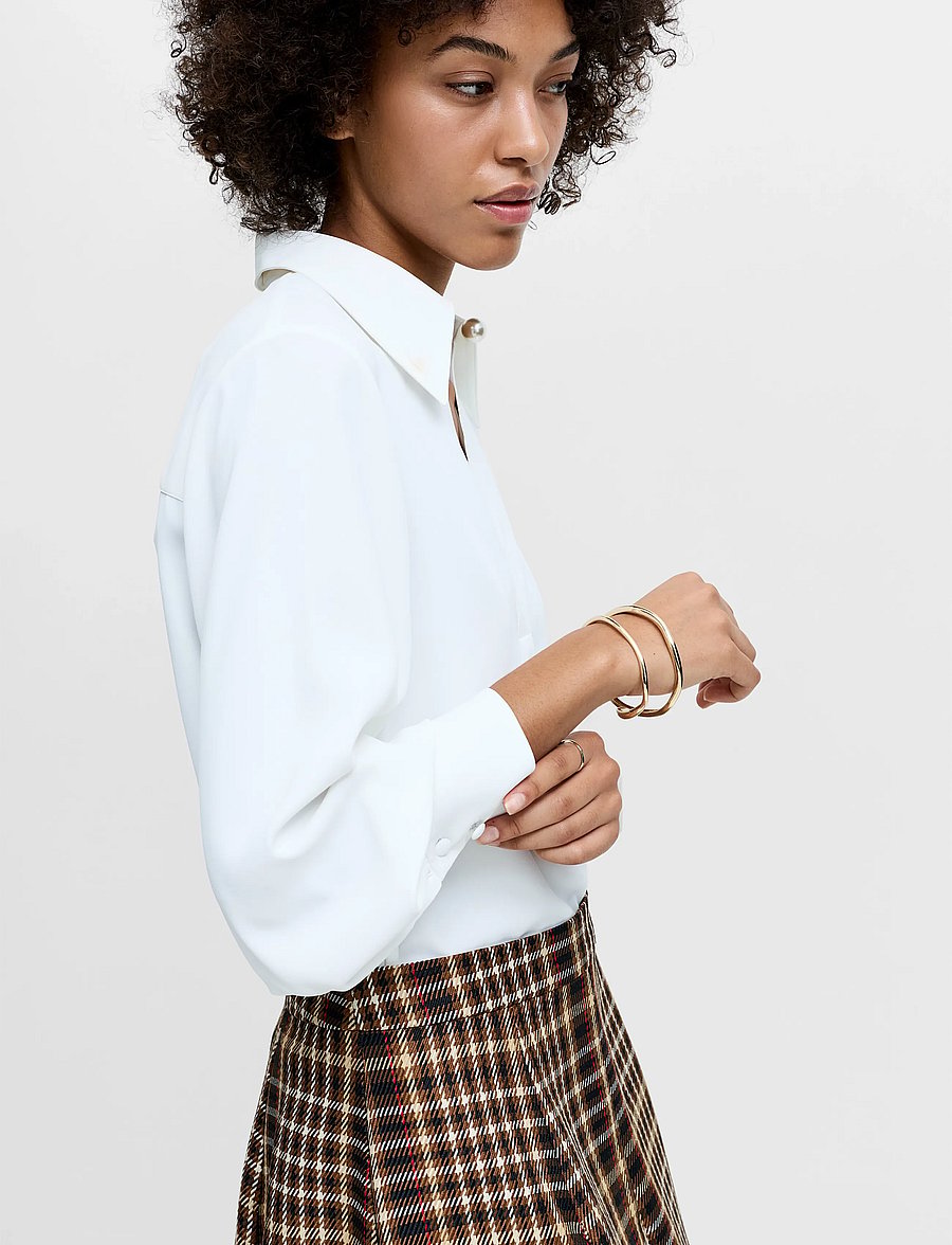 French Connection - AREZZO BALLON SLEEVE SHIRT - långärmade blusar - winter white - 3