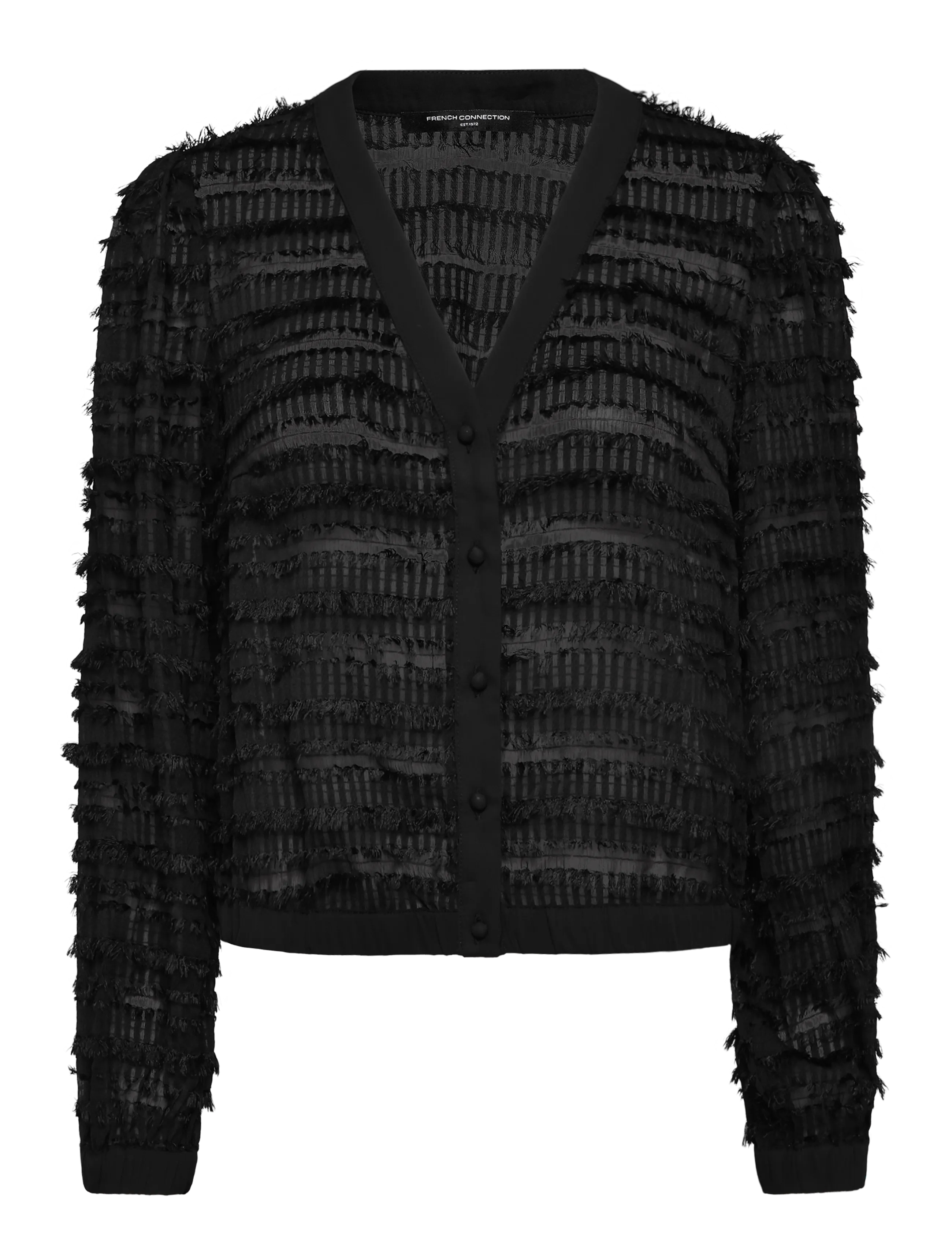 French Connection ALANA TEXURED CHIFFON BLOUSE - Blouses & Shirts - BLACK / black
