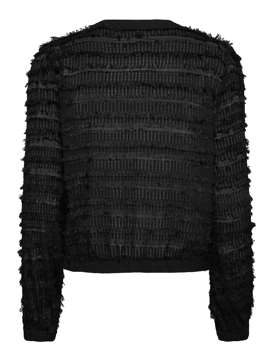 French Connection - ALANA TEXURED CHIFFON BLOUSE - long sleeved blouses - black - 2
