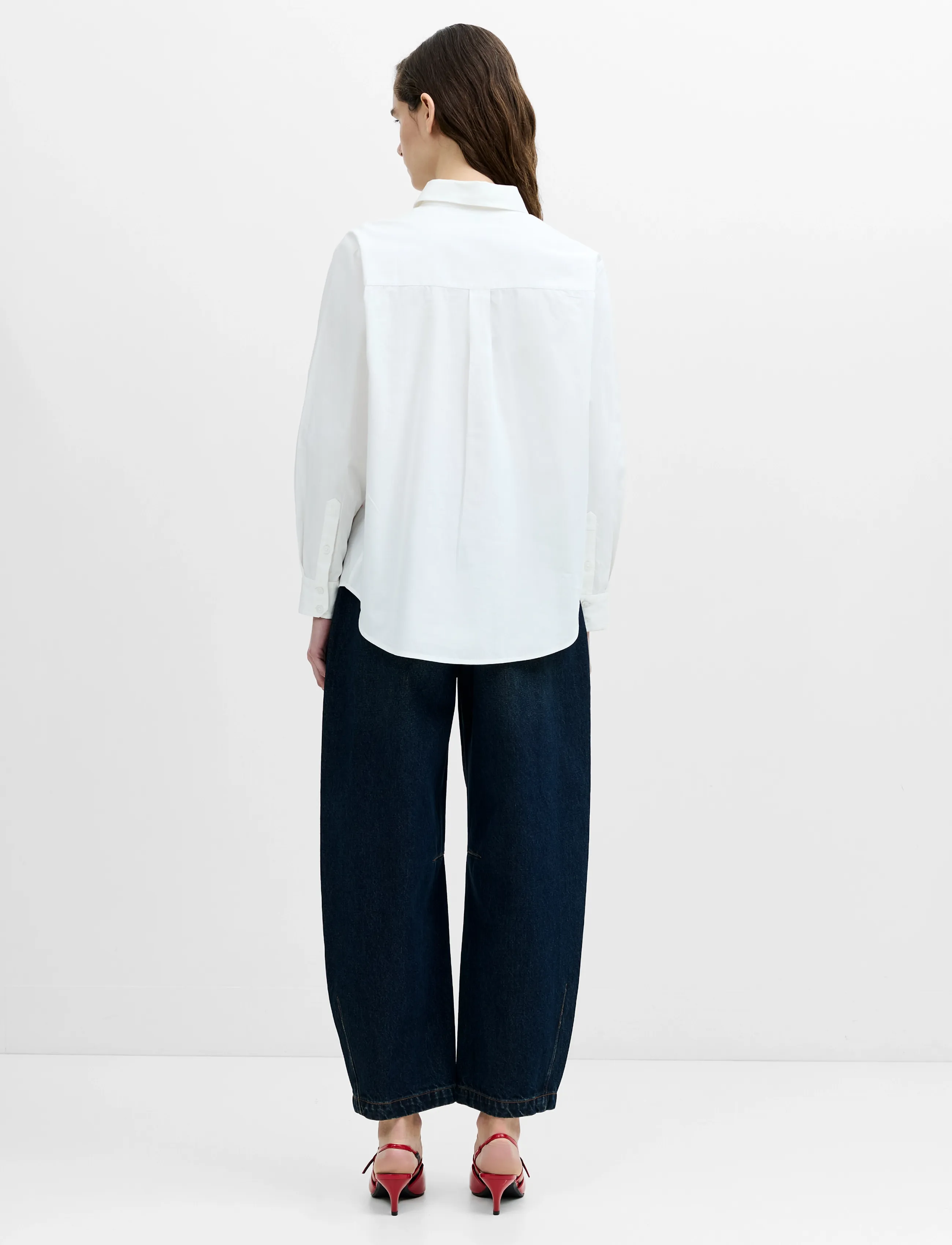 French Connection - ALEXIS COTTON EMBROIDERED LINE DRAWING SHIRT - langärmlige hemden - lin wht/rouge red - 2