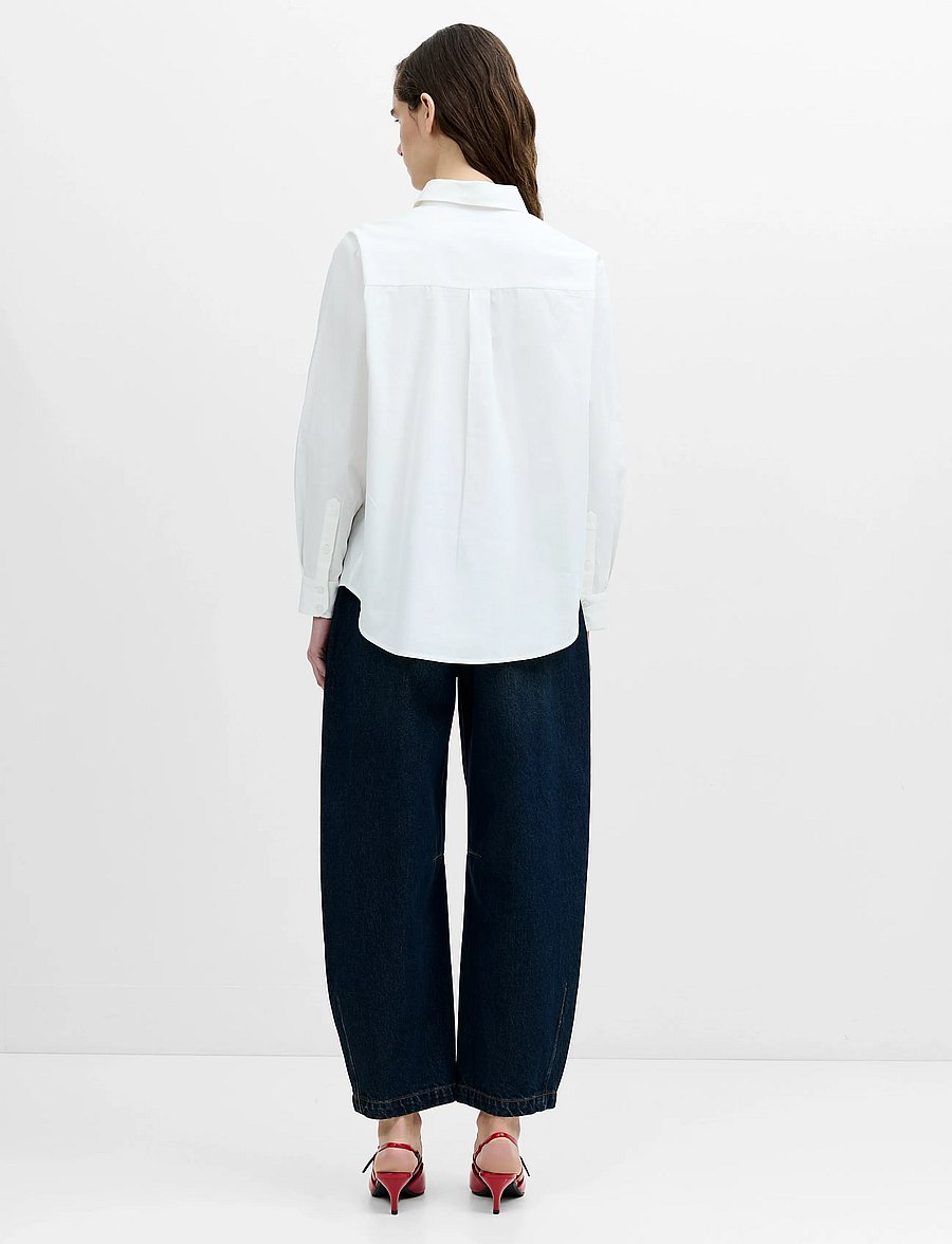 French Connection - ALEXIS COTTON EMBROIDERED LINE DRAWING SHIRT - langärmlige hemden - lin wht/rouge red - 2