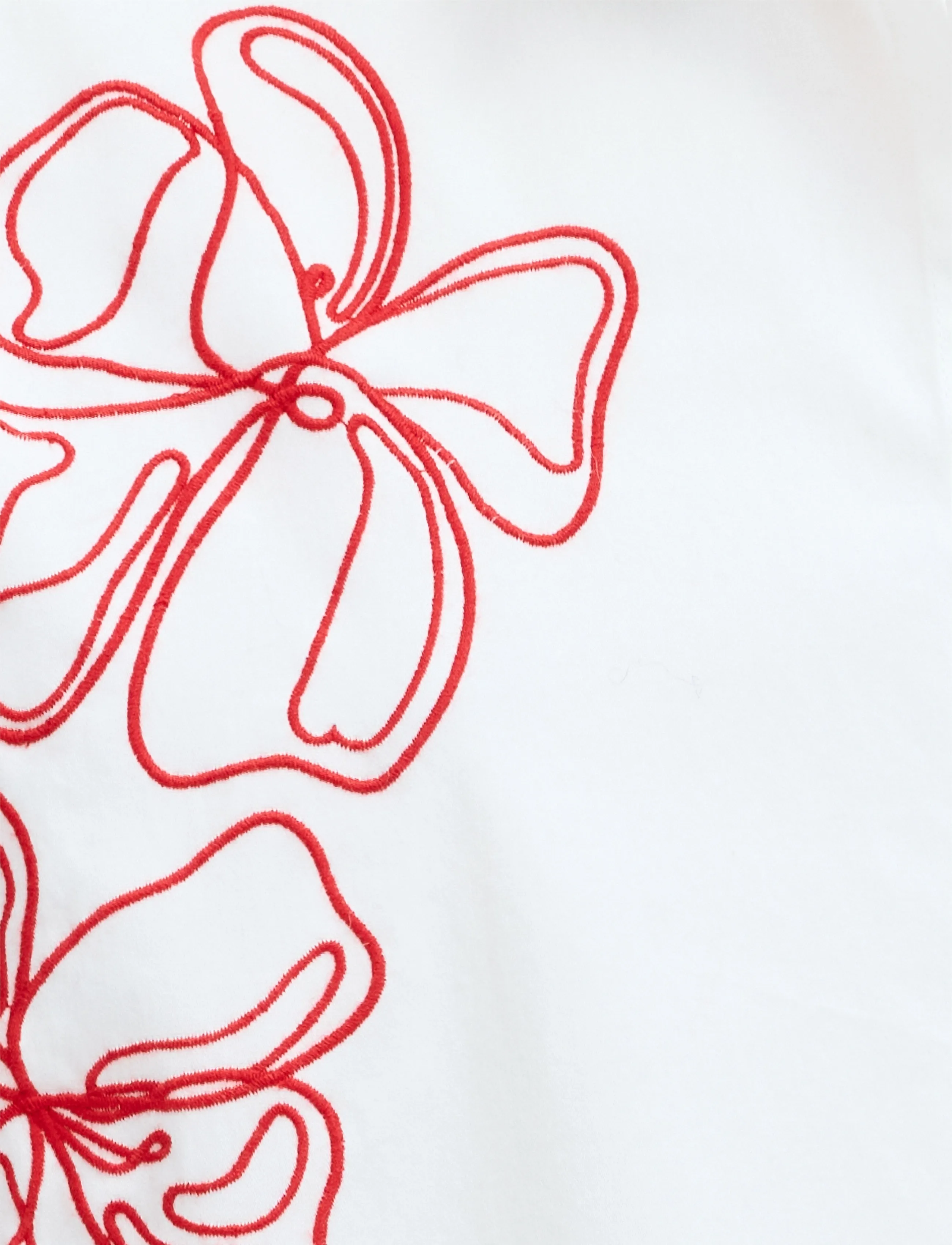 French Connection - ALEXIS COTTON EMBROIDERED LINE DRAWING SHIRT - langärmlige hemden - lin wht/rouge red - 3