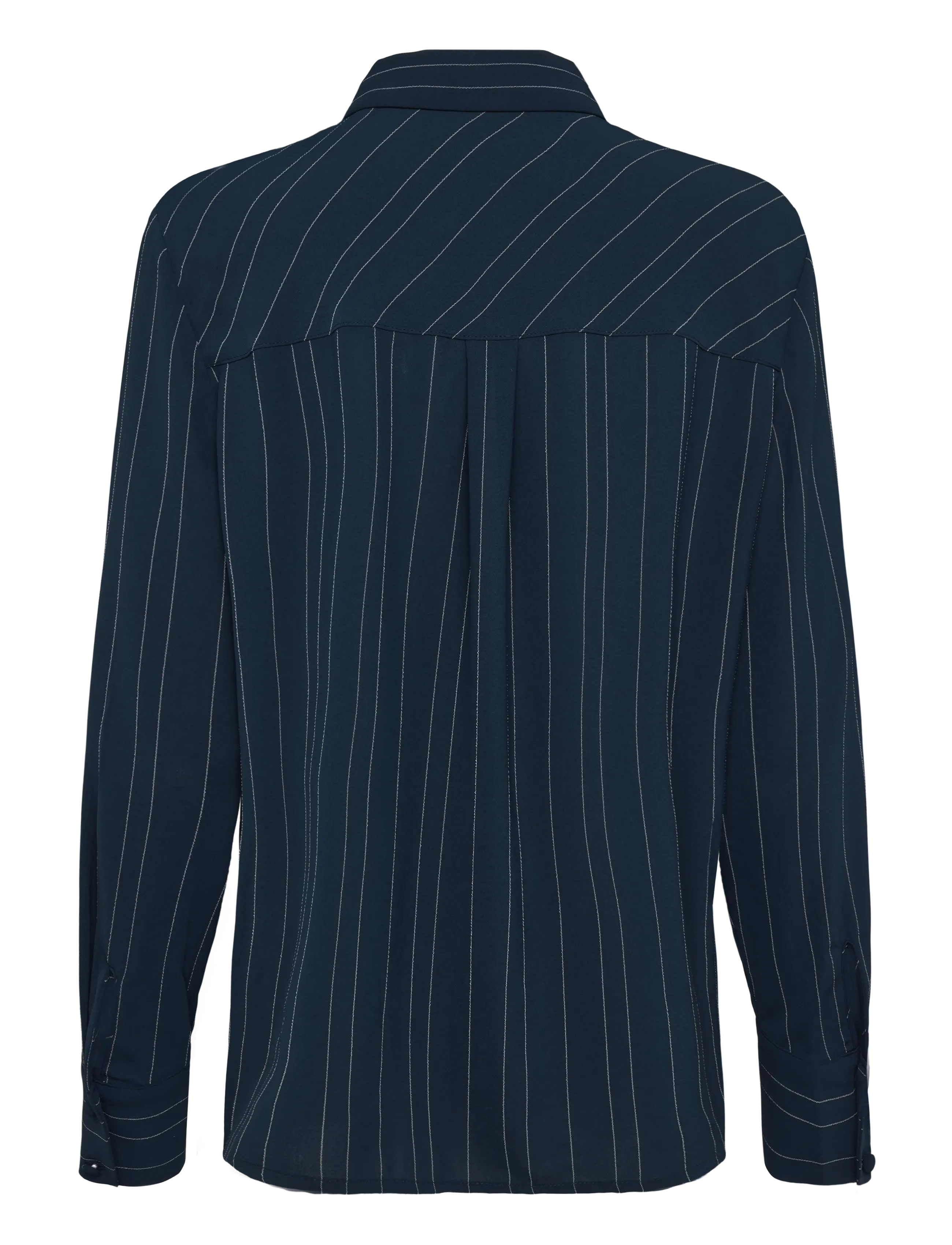 French Connection - ERMA PIN STRIPE TIE T SHIRT - langärmlige hemden - new nvy/ethe blue - 2