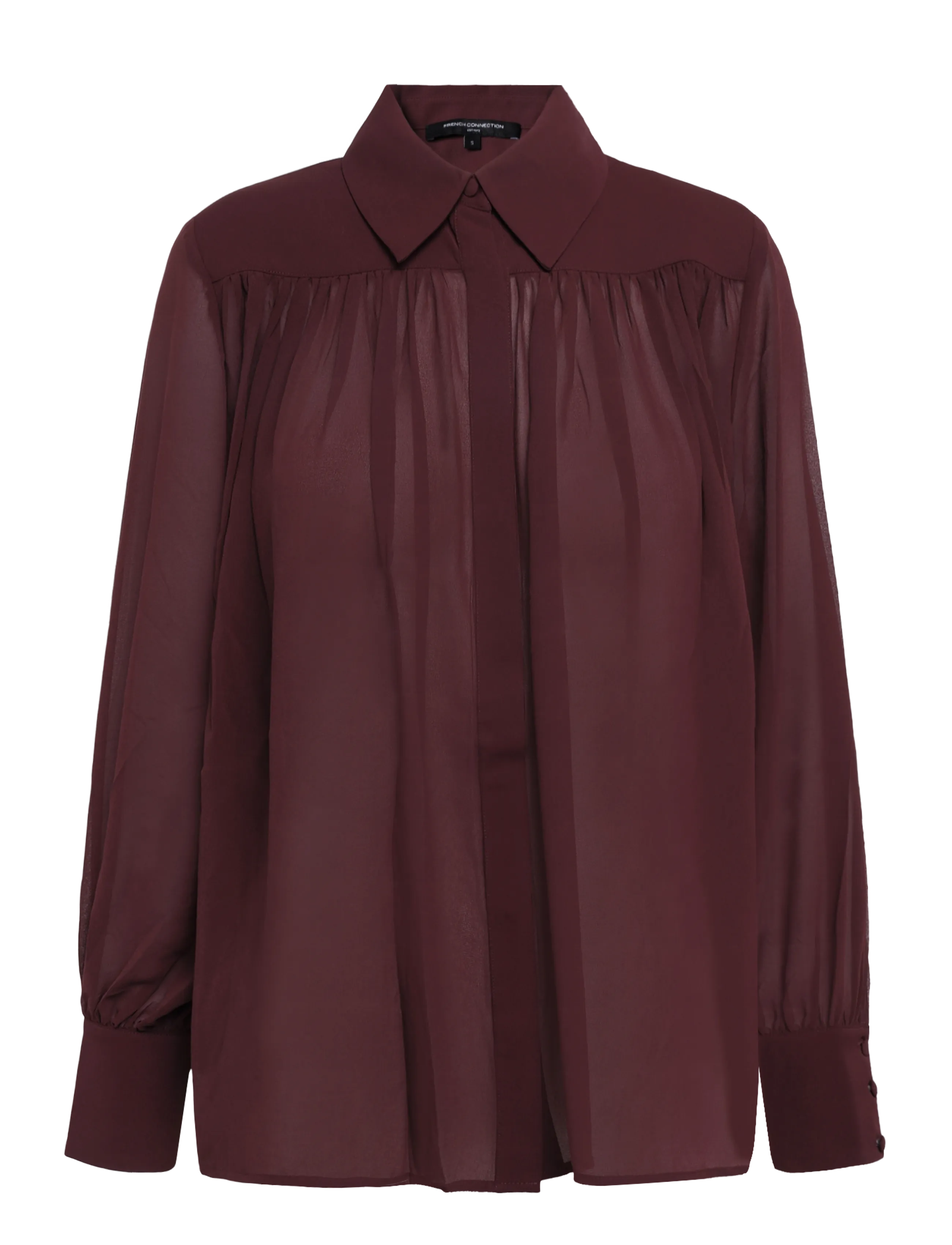 French Connection AREZZO WIDE SHOULDER SHIRT - Tøj - CHERRY LIQUEUR / burgundy