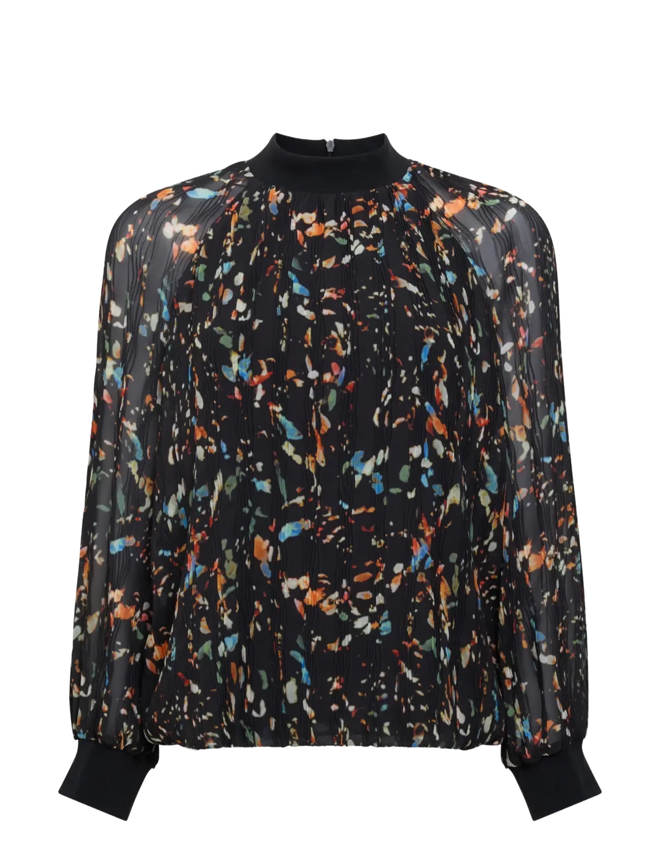 French Connection - KYLIE CLAUDETTE TOP - långärmade blusar - black multi - 1