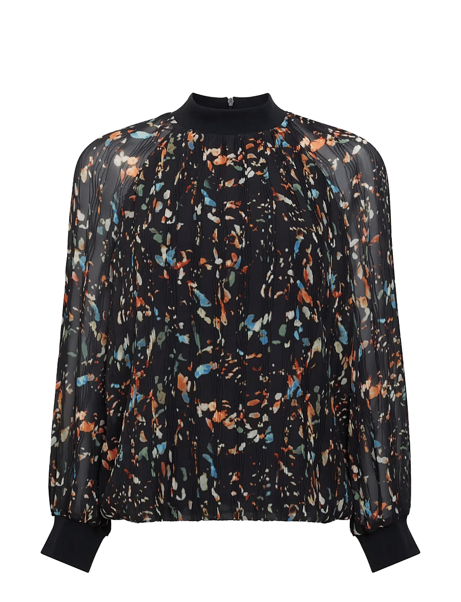 French Connection - KYLIE CLAUDETTE TOP - långärmade blusar - black multi - 1