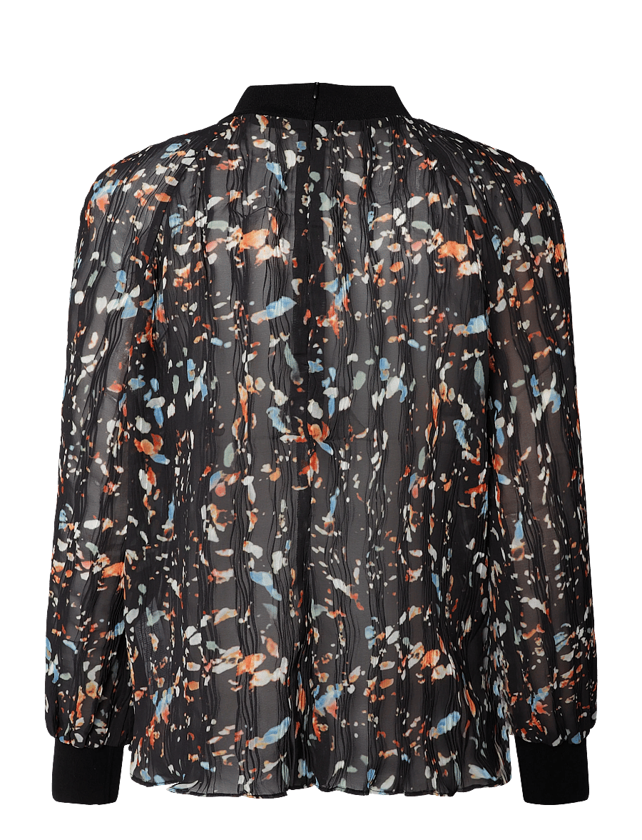 French Connection - KYLIE CLAUDETTE TOP - langärmelige blusen - black multi - 2
