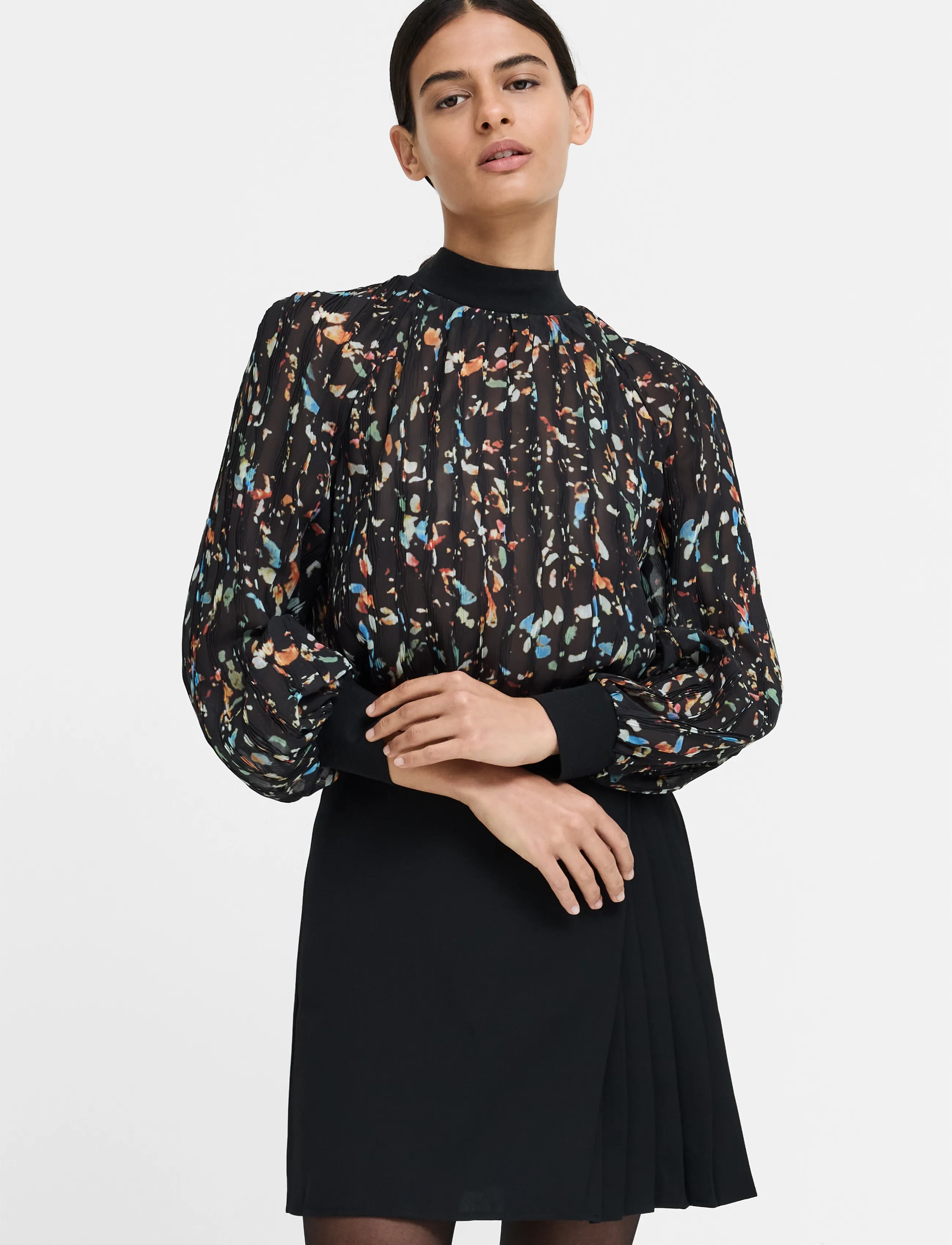 French Connection - KYLIE CLAUDETTE TOP - långärmade blusar - black multi - 2