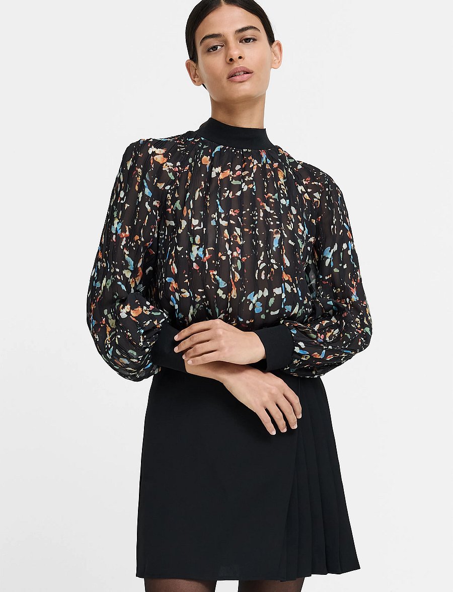 French Connection - KYLIE CLAUDETTE TOP - långärmade blusar - black multi - 2