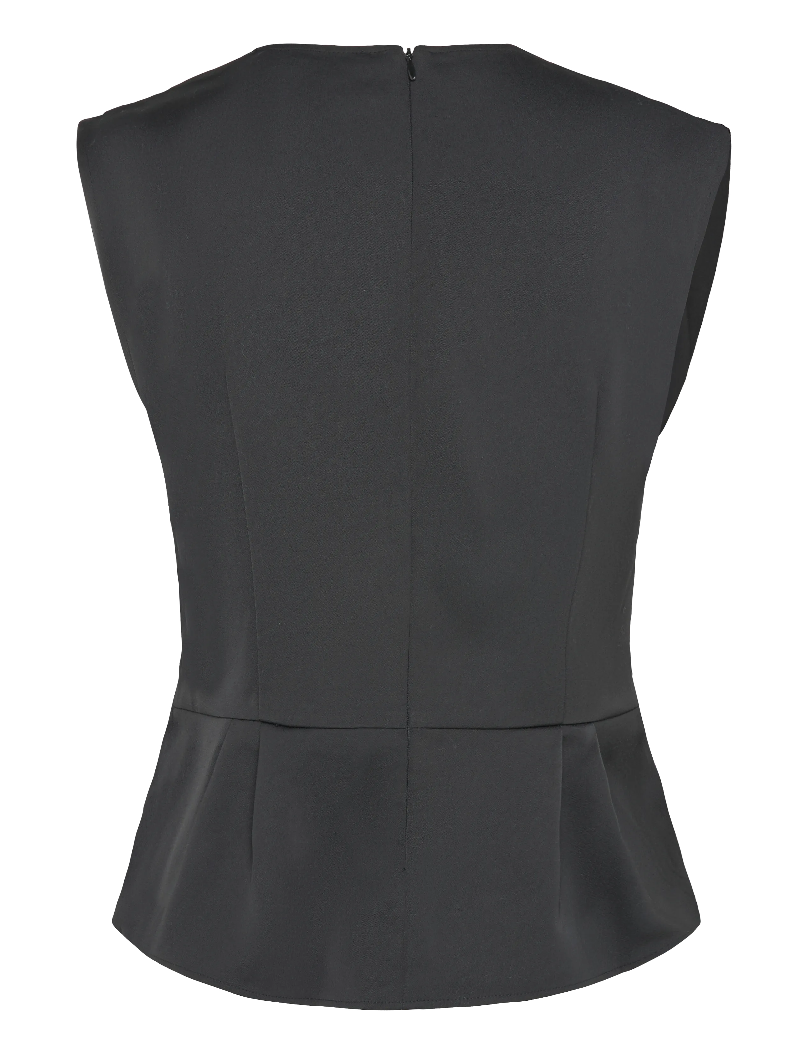 French Connection - FENIX SATIN BIG BOW PEPLUM TOP - Ærmeløse bluser - black - 2