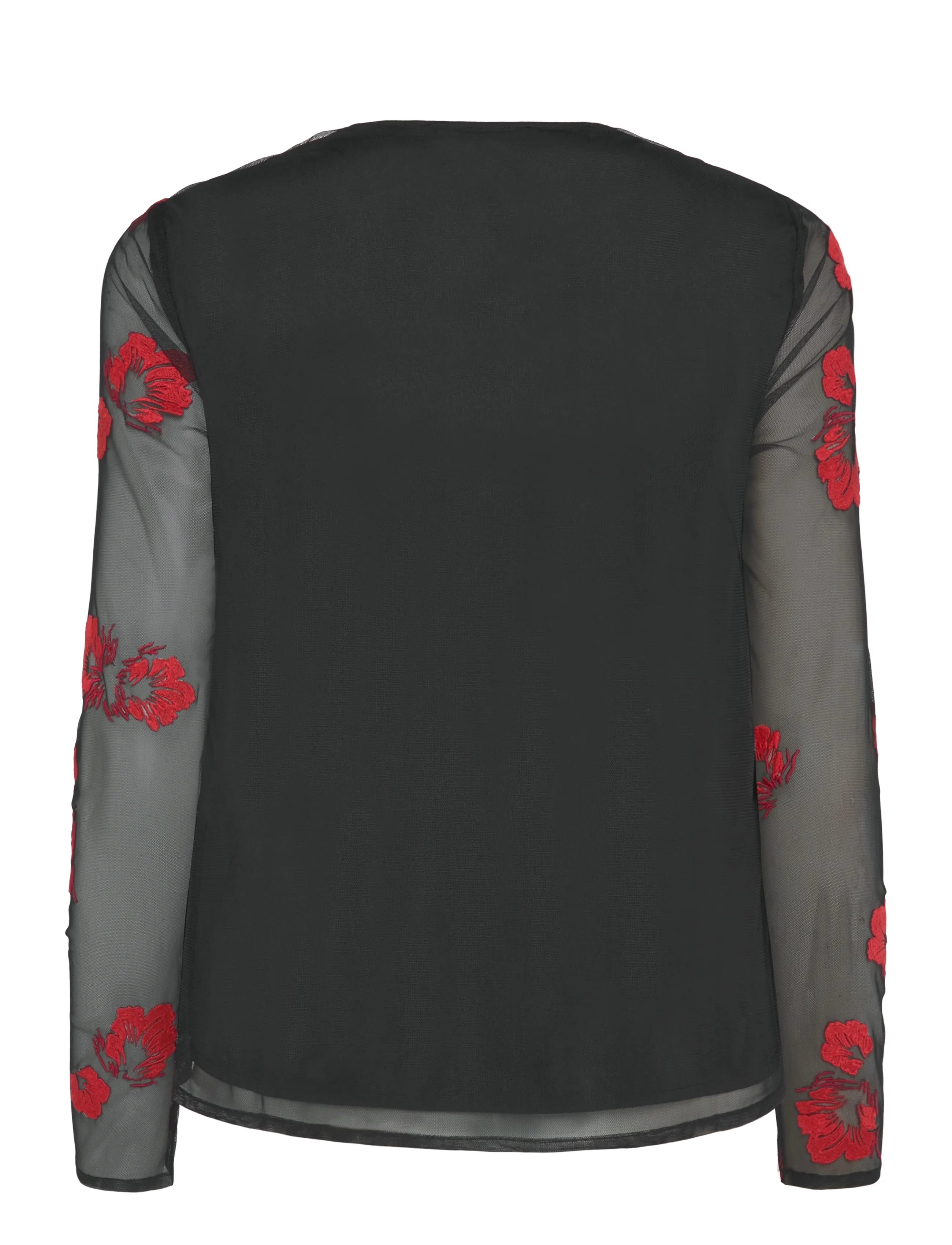 French Connection - AURORA FLORAL EMBROIDERED TIE FRONT TOP - langærmede bluser - black multi - 2