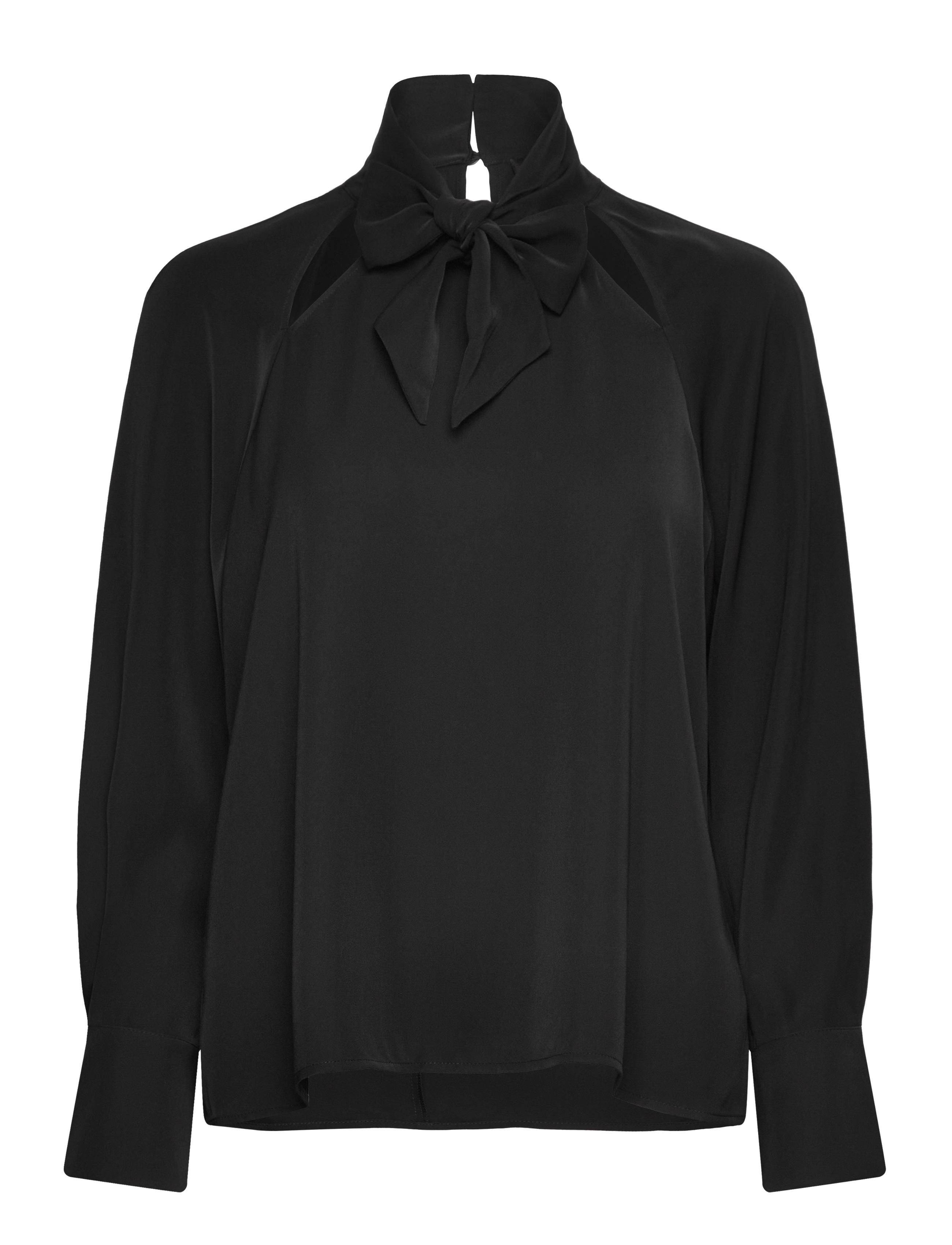 French Connection CARMEN CREPE TIE BLOUSE - Kläder - BLACKOUT / black