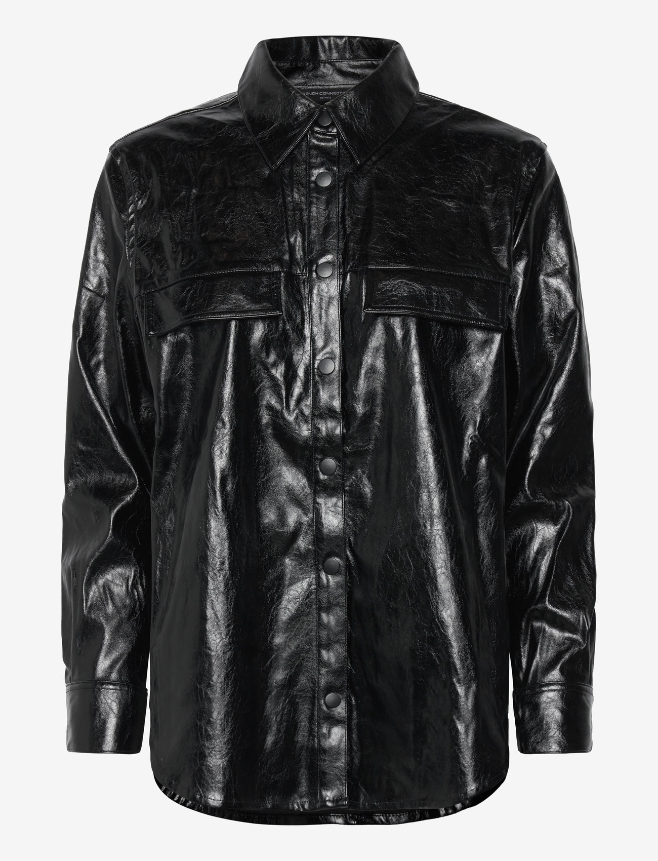 French Connection - EMMETT PU OVERSHIRT - overshirts - blackout - 1