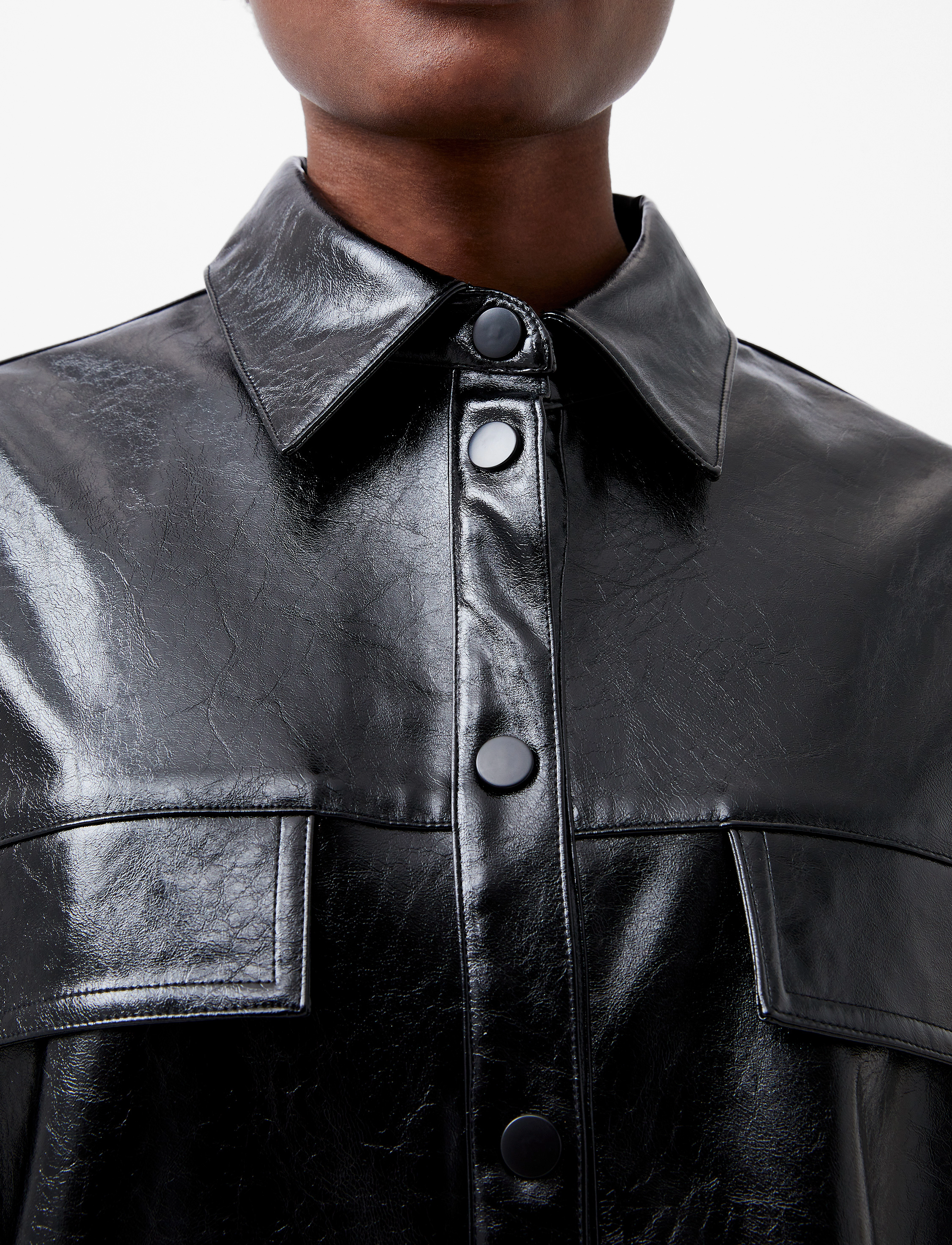 French Connection - EMMETT PU OVERSHIRT - blackout - 4