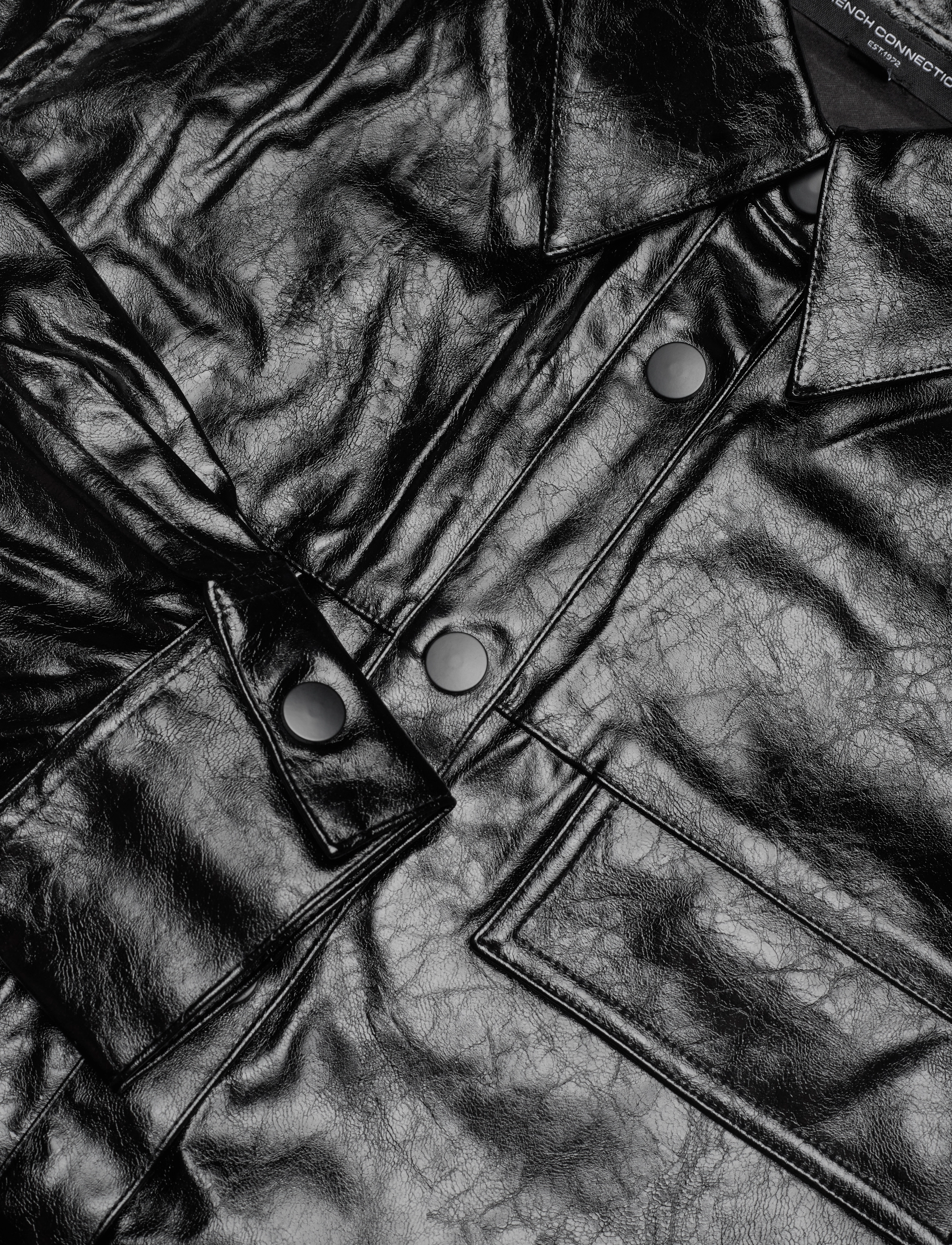 French Connection - EMMETT PU OVERSHIRT - blackout - 5