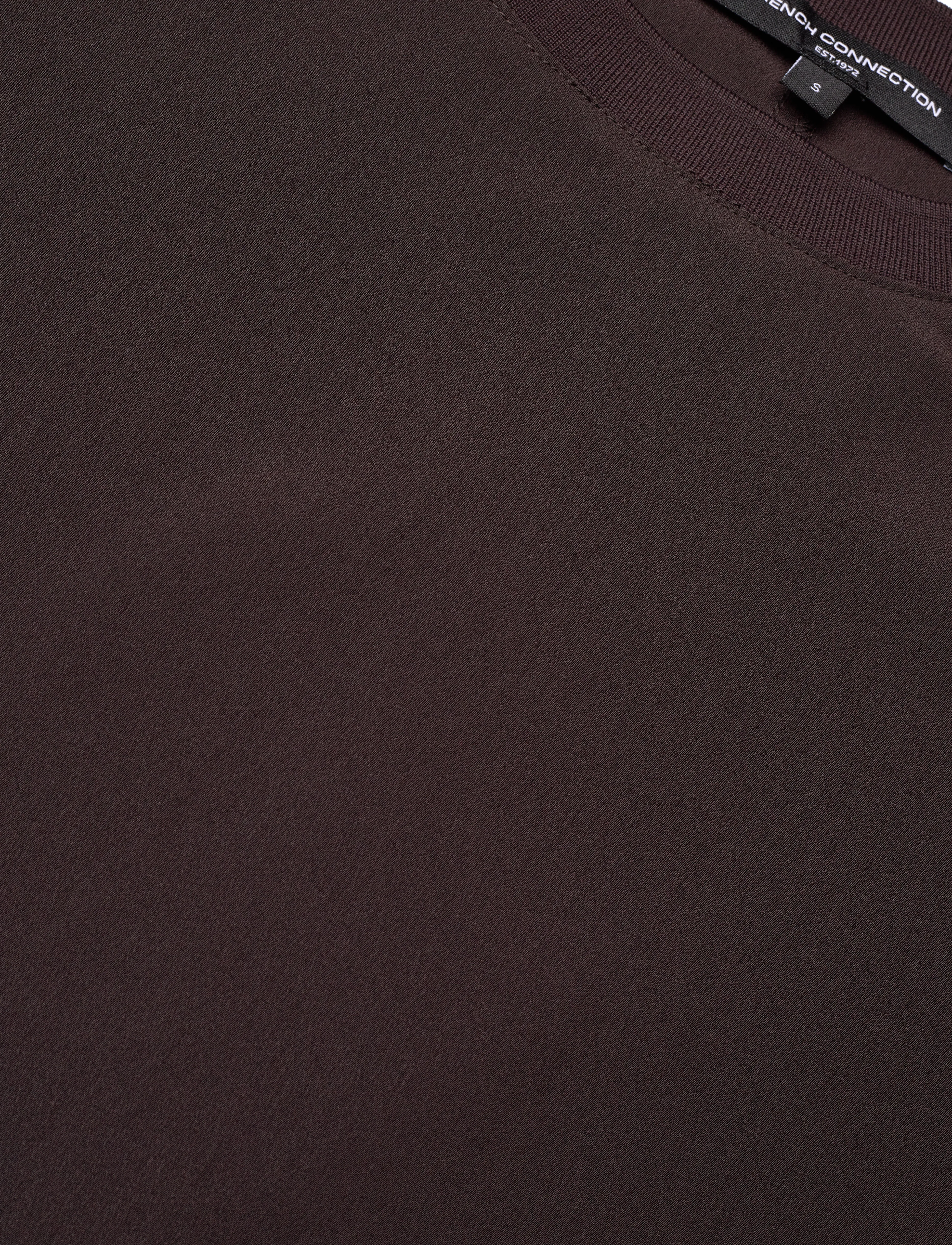 French Connection - CREPE LIGHT CREW NECK TOP - chocolate ganache - 4