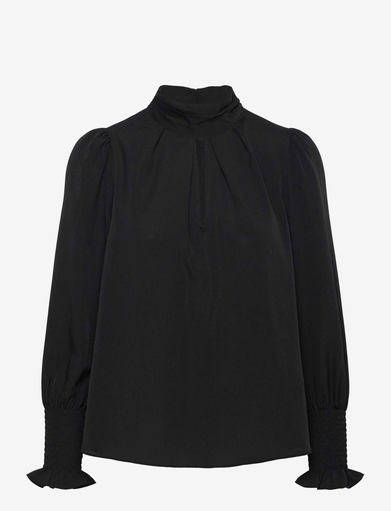 French Connection - CREPE LIGHT HIGH NK L.S TOP - langærmede bluser - black - 0