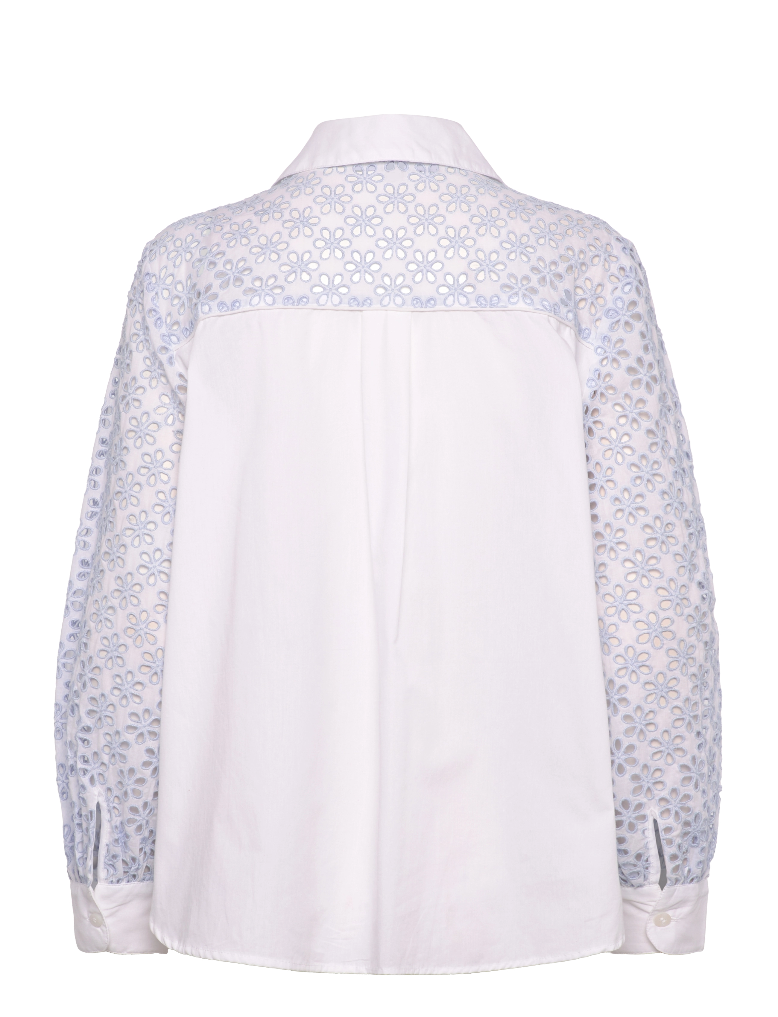 French Connection - GALINA COTTON EMBROIDERED SHIR - lühikeste varrukatega särgid - sky blue - 2