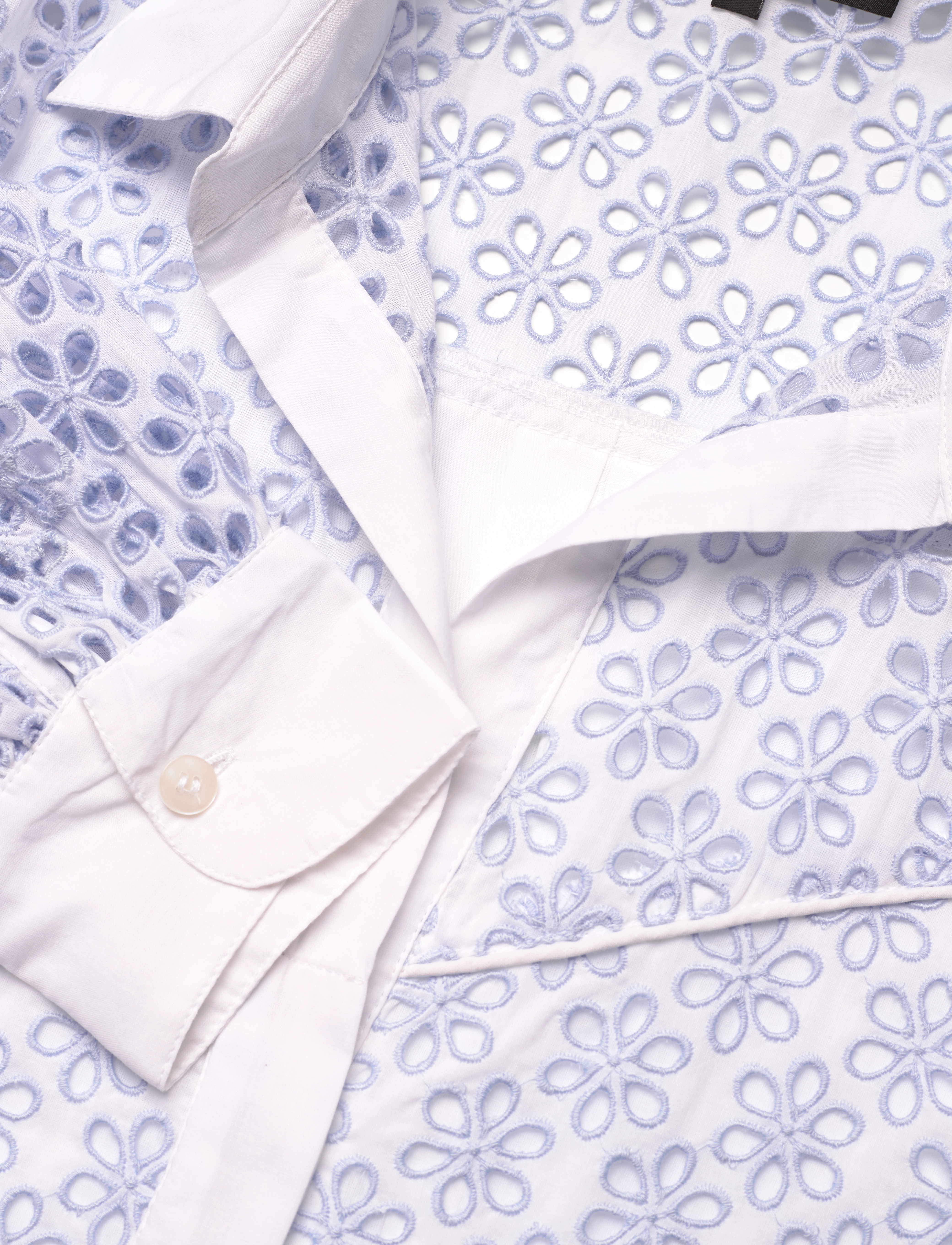 French Connection - GALINA COTTON EMBROIDERED SHIR - sky blue - 4
