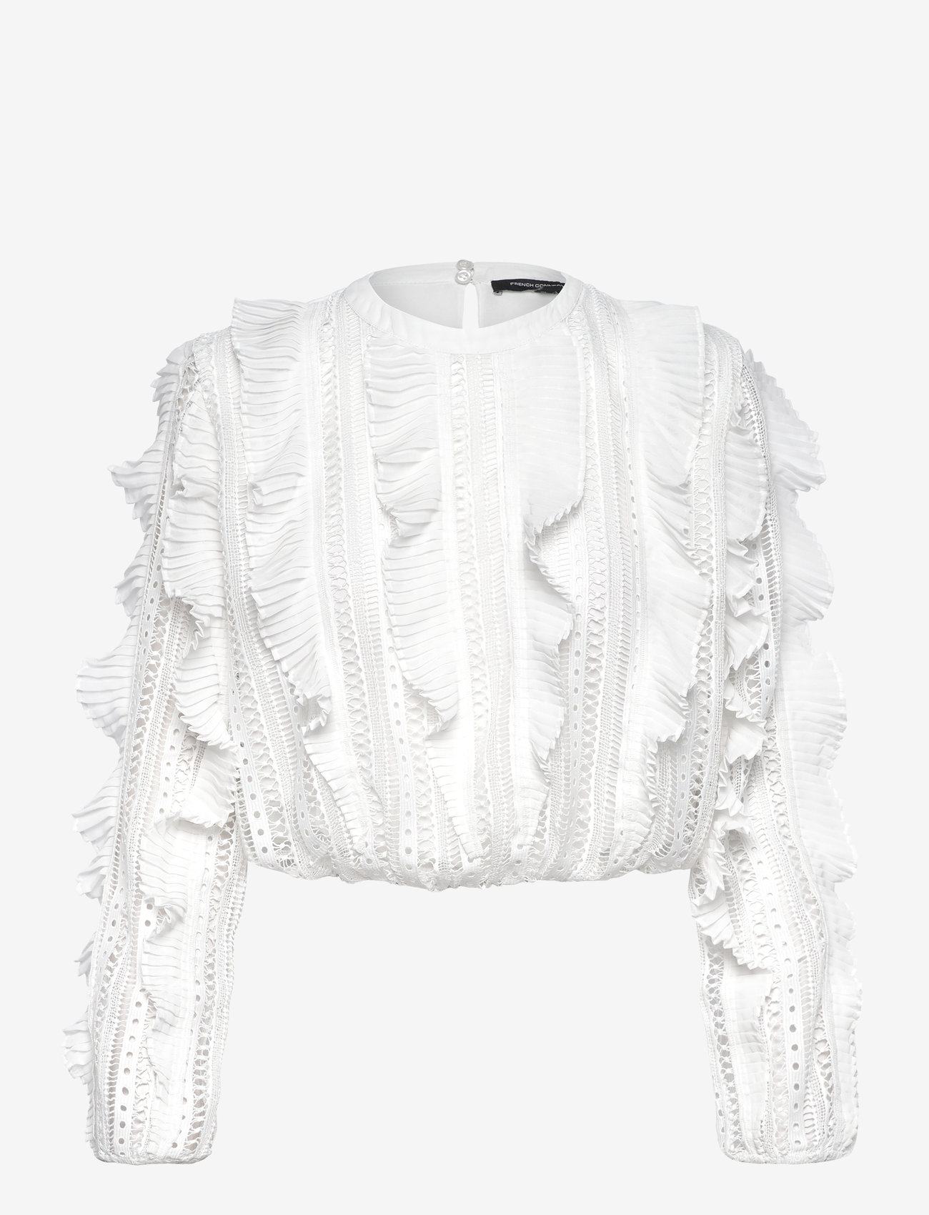 French Connection - ANNIKA LACE FRILL TOP - pikkade varrukatega pluusid - summer white - 1