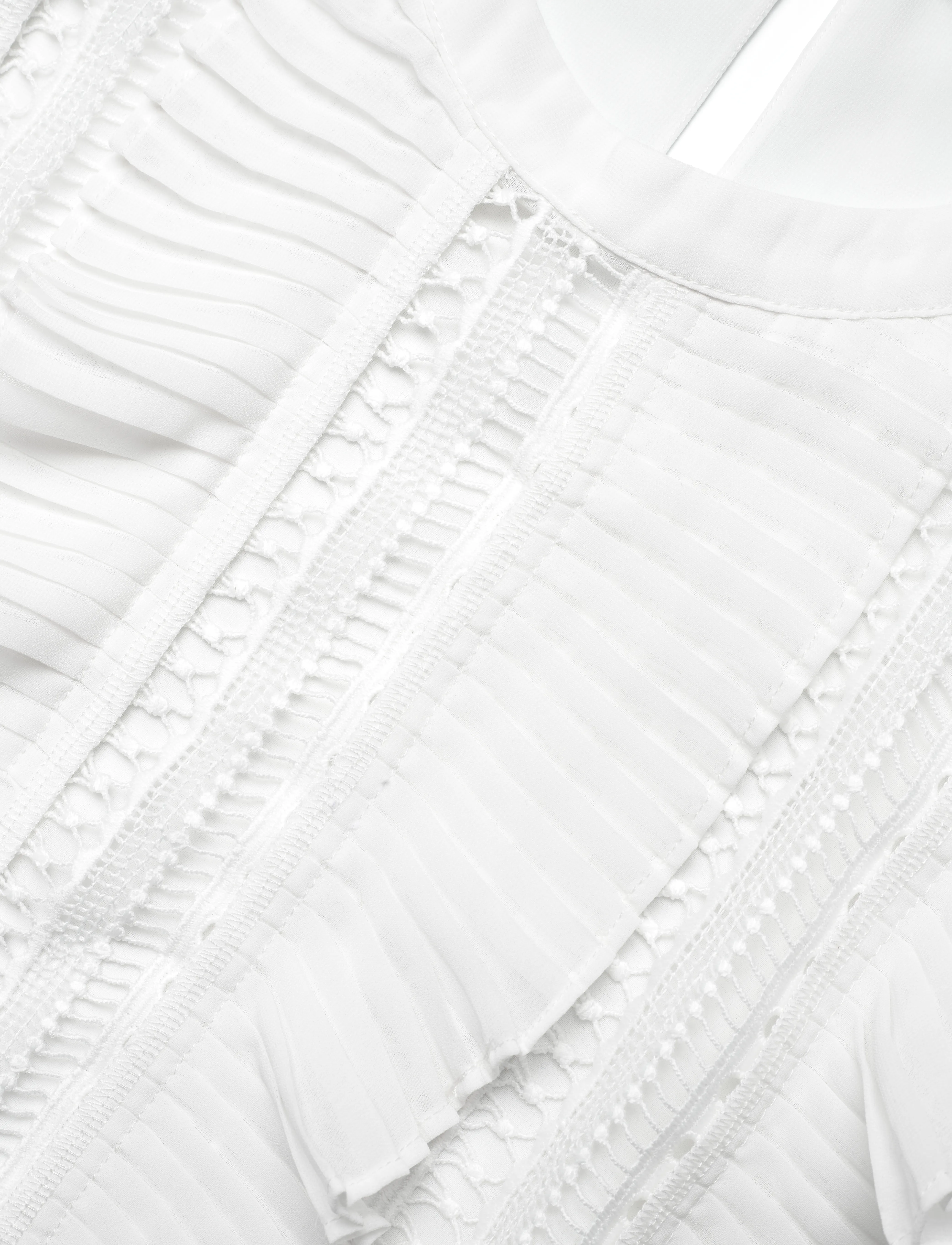 French Connection - ANNIKA LACE FRILL TOP - langärmelige blusen - summer white - 5