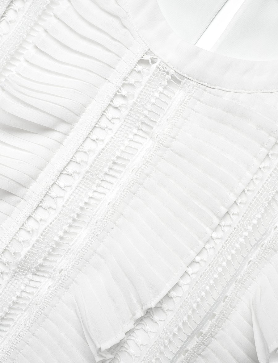 French Connection - ANNIKA LACE FRILL TOP - long sleeved blouses - summer white - 5